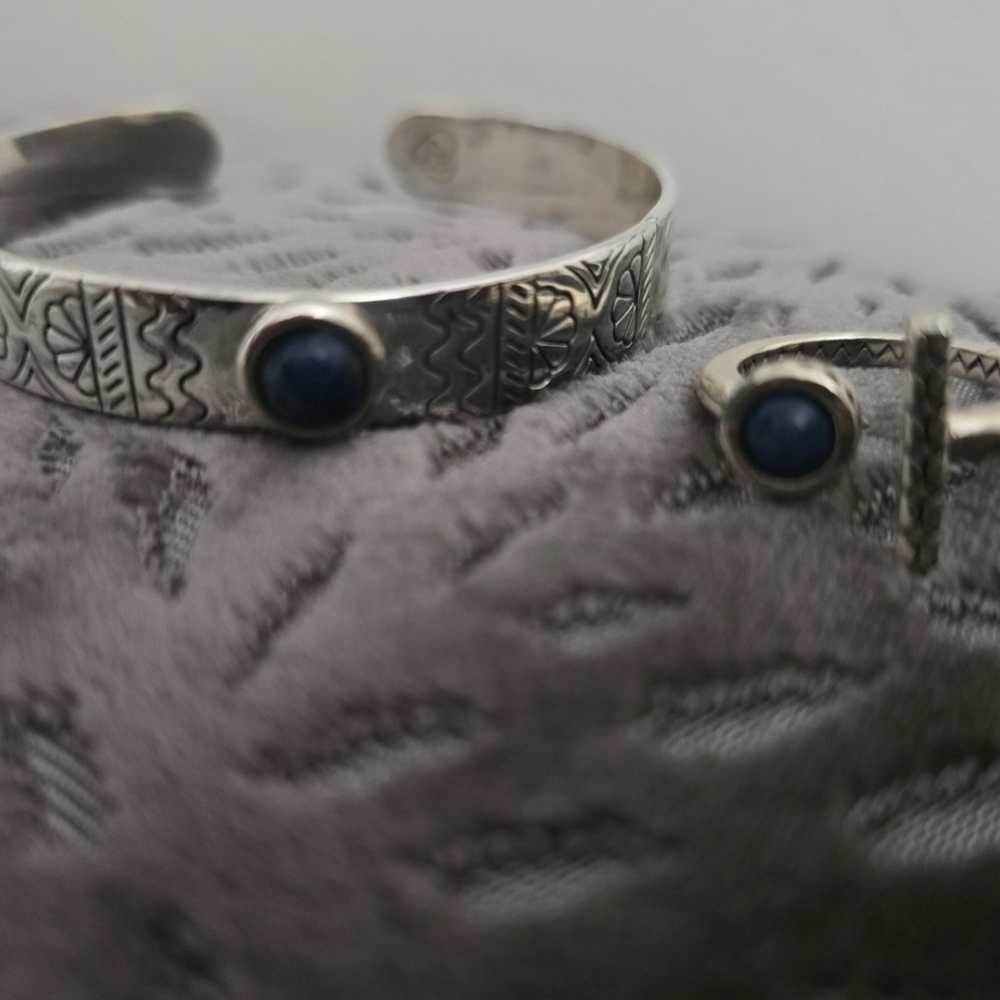 Brighton Silver and Blue Jewelry Set